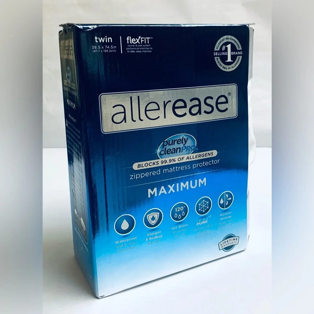 Twin AllerEase Waterproof Maximum Allergy Mattress Protector Cover New